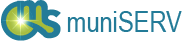 The muniSERV logo in the darker shades of blue