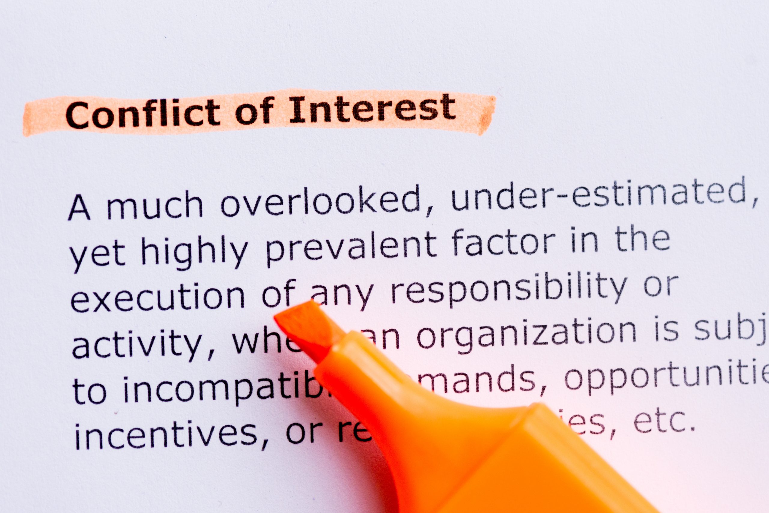 description of conflict of interest